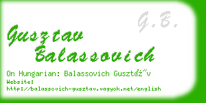 gusztav balassovich business card